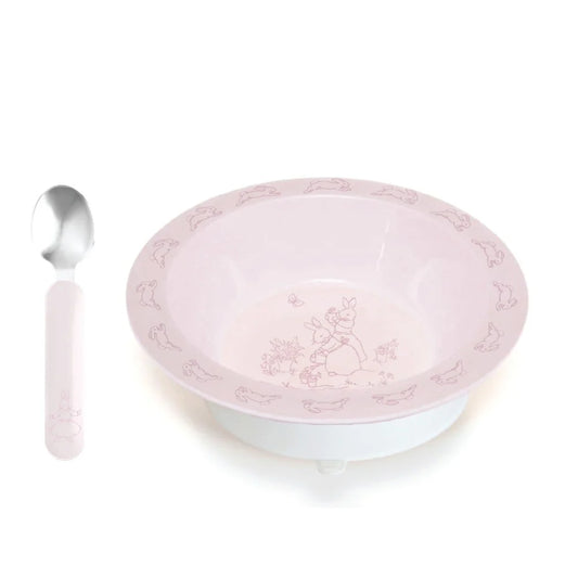 BUNNYKINS SUCTION BOWL W SPOON PINK