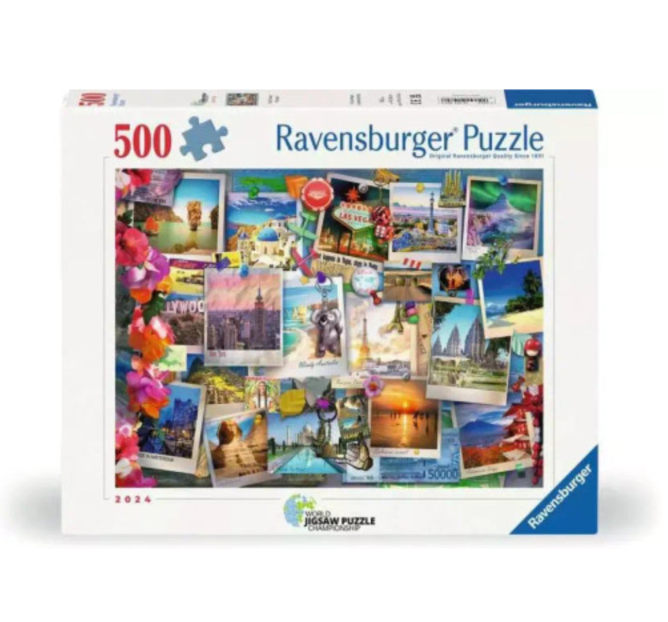 PUZZLE 500PC WORLD TRAVEL PINBOARD