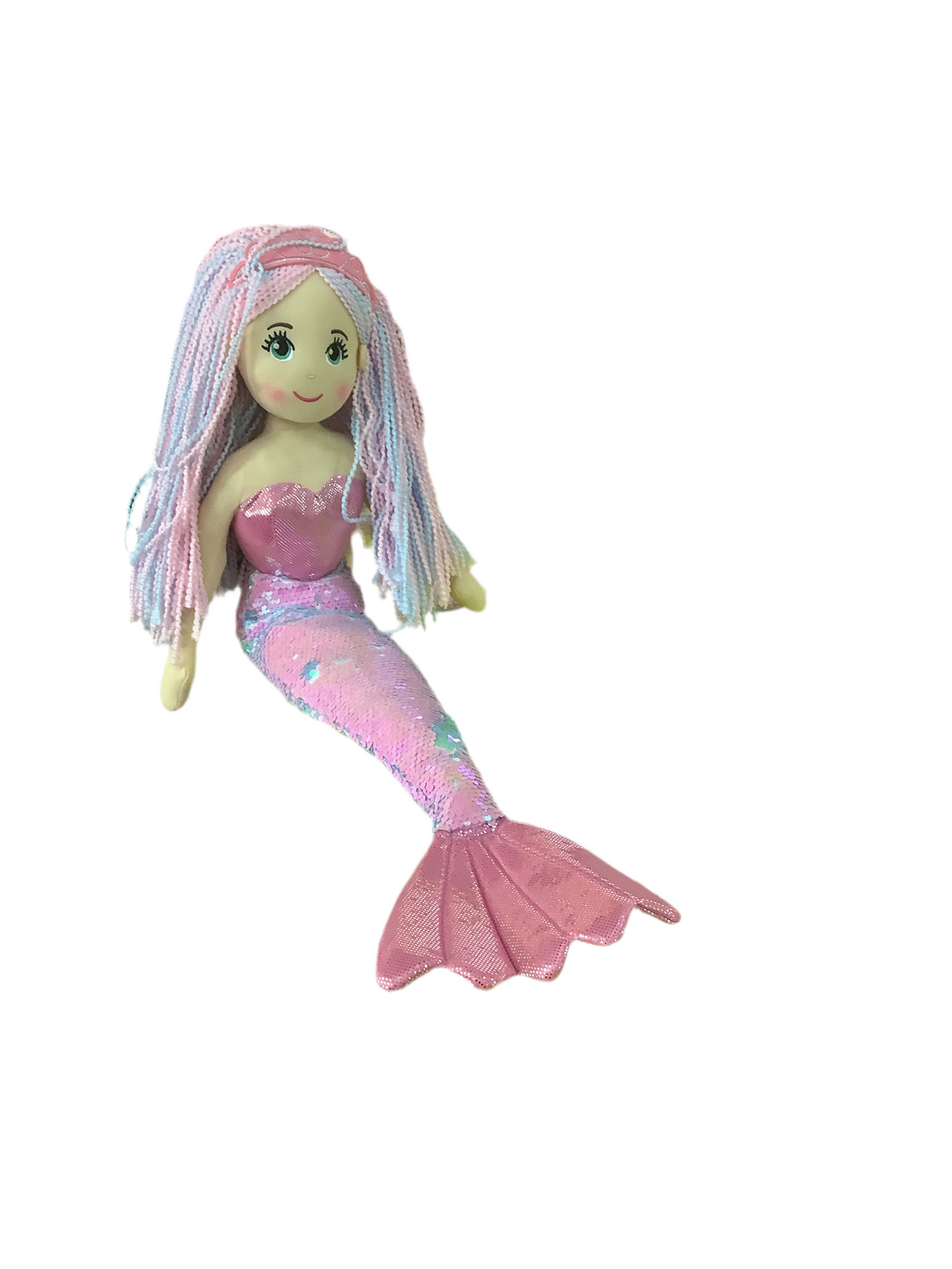 COTTON CANDY SEQUINNED MERMAID LRG AST