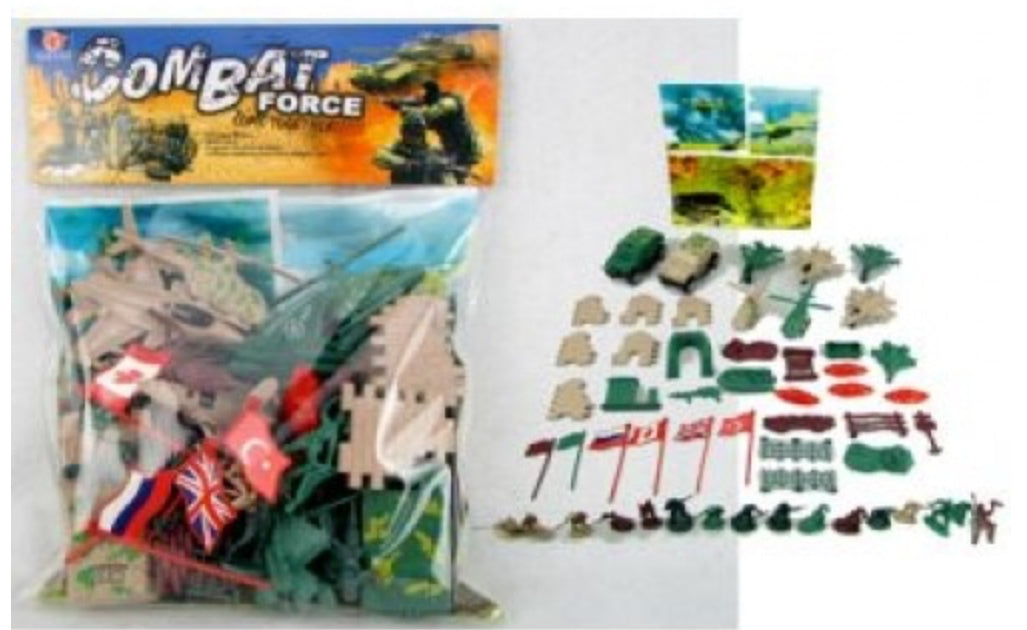 COMBAT FORCE FIGURES & PLAYMAT 55PC