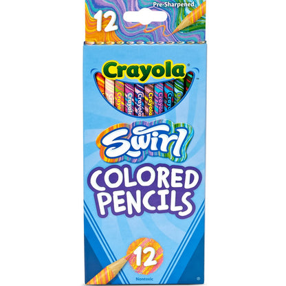 CRAYOLA PENCILS SWIRL 12PK
