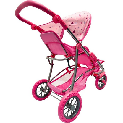 PW DOLL TWIN JOGGER PINK W STARS