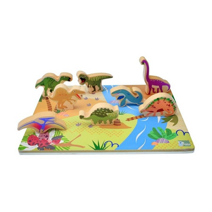 PUZZLE WOODEN CHUNKY DINOSAURS