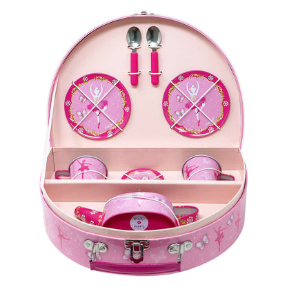 TIN TEA SET BUTTERFLY BALLET P/POP