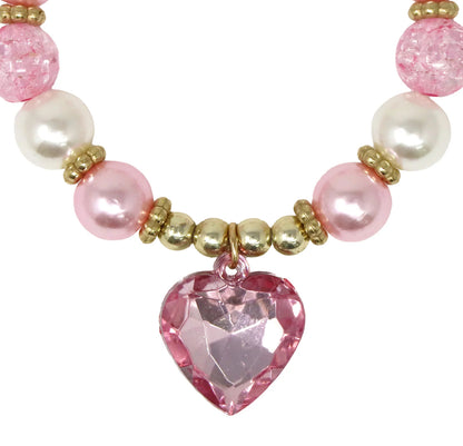 P/POP DANCE PEARL HEART NECKLACE SET