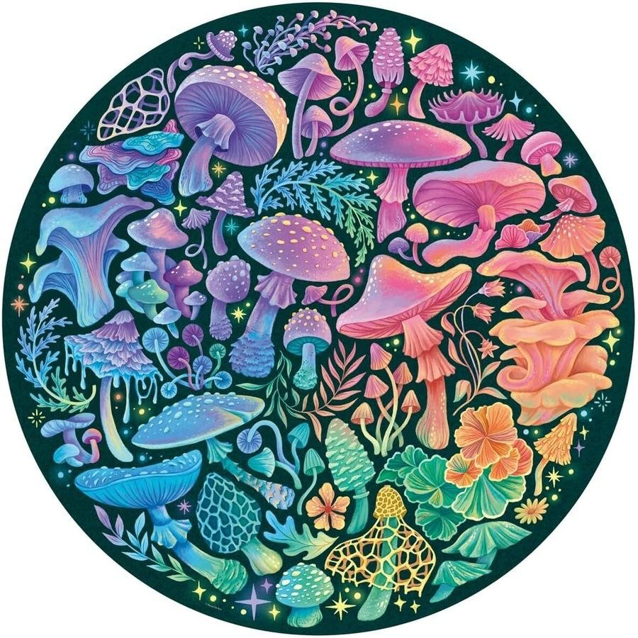 PUZZLE 500PC CIRCLE OF COLOR MUSHROOMS