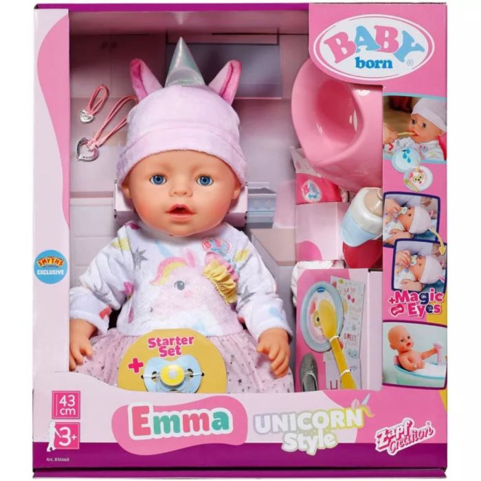 BB BABY BORN EMMA 43CM IN UNICORN STYLE