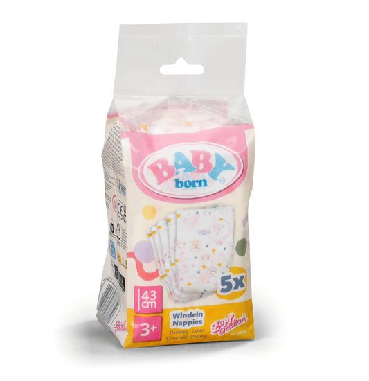 BB BABY BORN NAPPIES 5 PACK REFRESH
