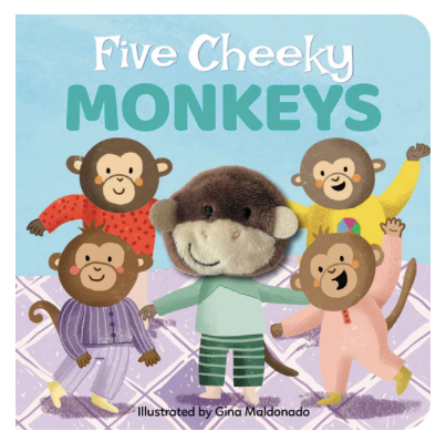 BOOK FINGER PUPPET 5 CHEEKY MONKEYS