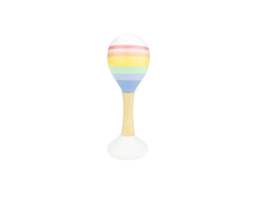 WOODEN MARACA RAINBOW