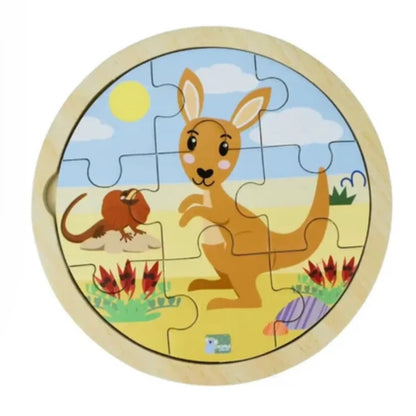 PUZZLE WOODEN 9PC AUSTRALIAN ANIMAL AST
