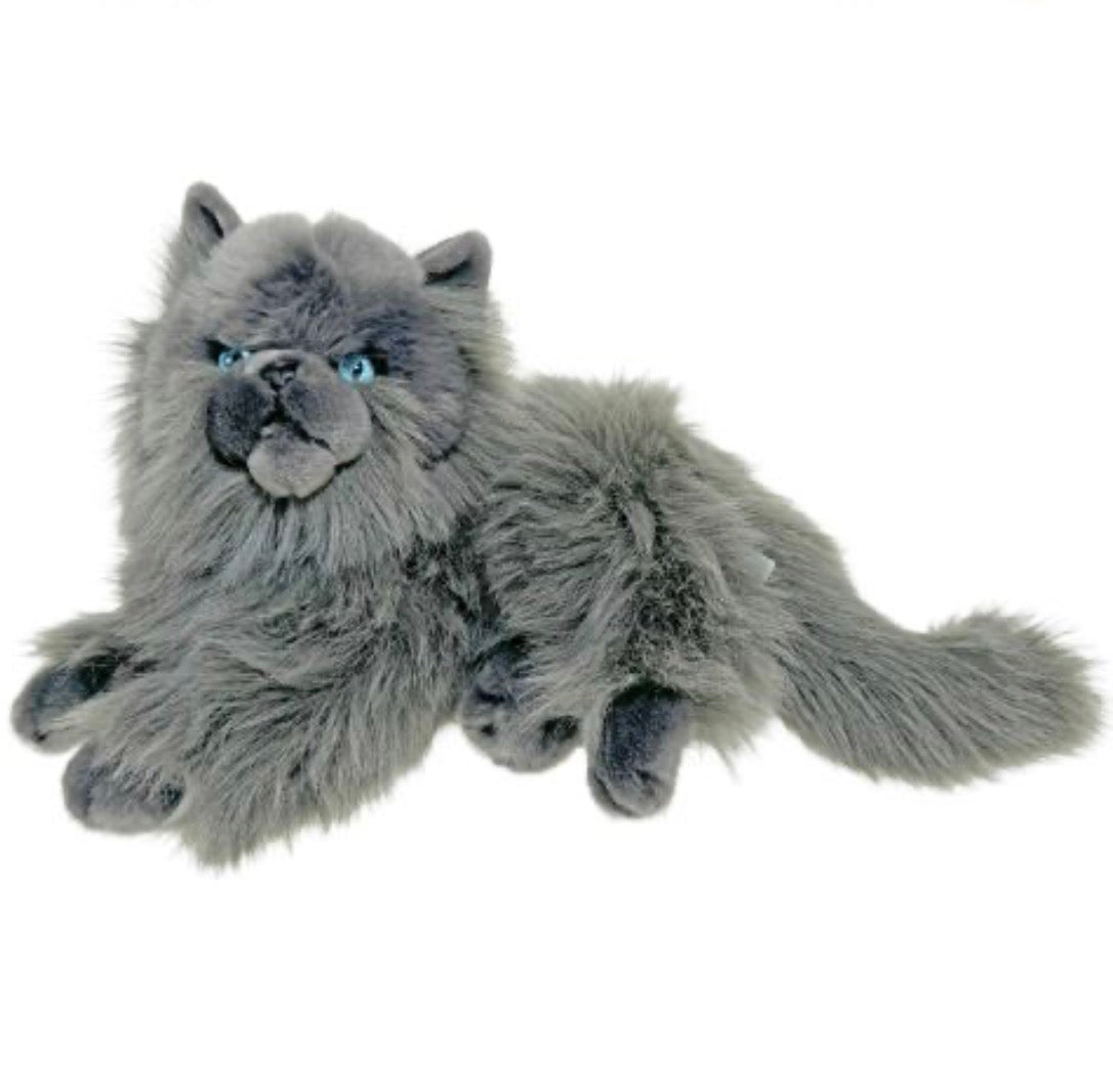 PLUSH KITTY CAT LYING GREY 30CM