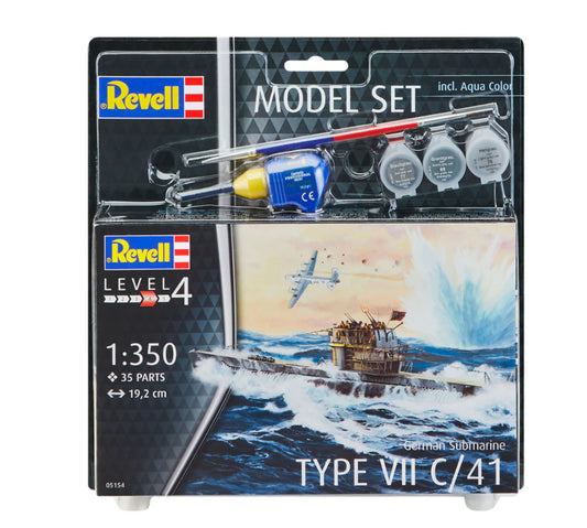 REVELL 1:350 MODEL SET GERMAN SUB VII C/