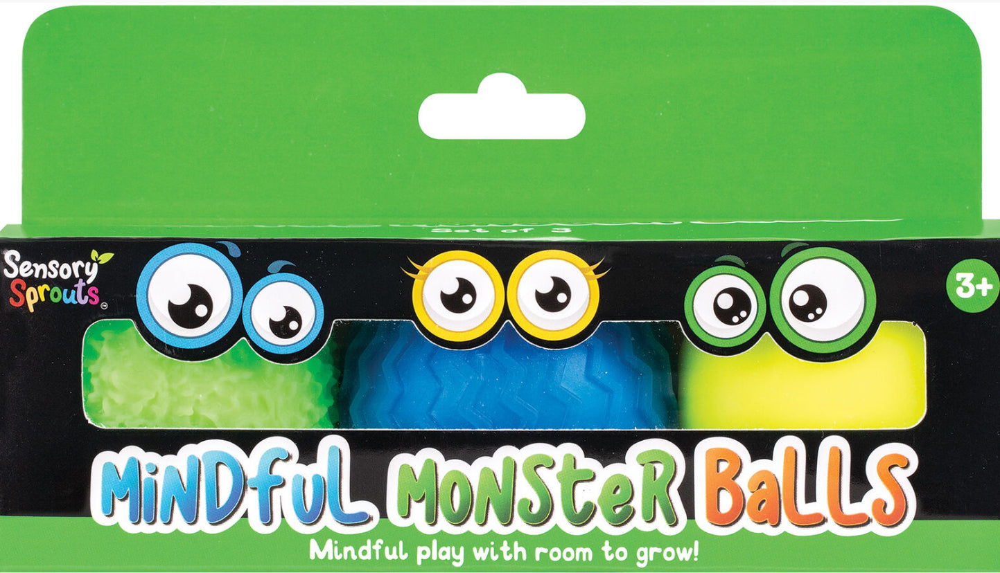 SENSORY MINDFUL MONSTER BALLS GRN/BLU/YE