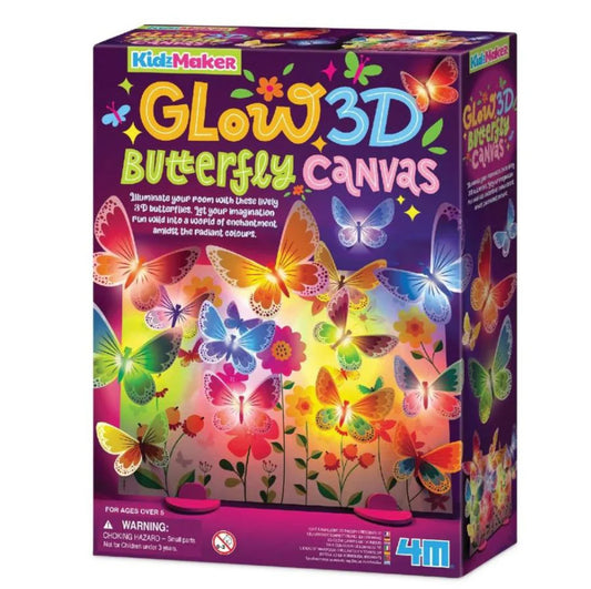 4M KIDZMAKER GLOW 3D BUTTERFLY CANVAS