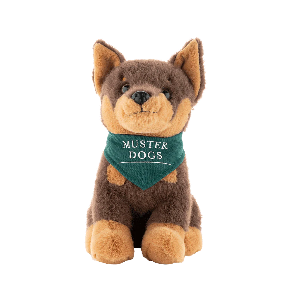 PLUSH MUSTER DOGS KELPIE 22CM BROWN