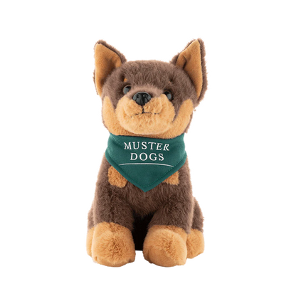 PLUSH MUSTER DOGS KELPIE 22CM BROWN