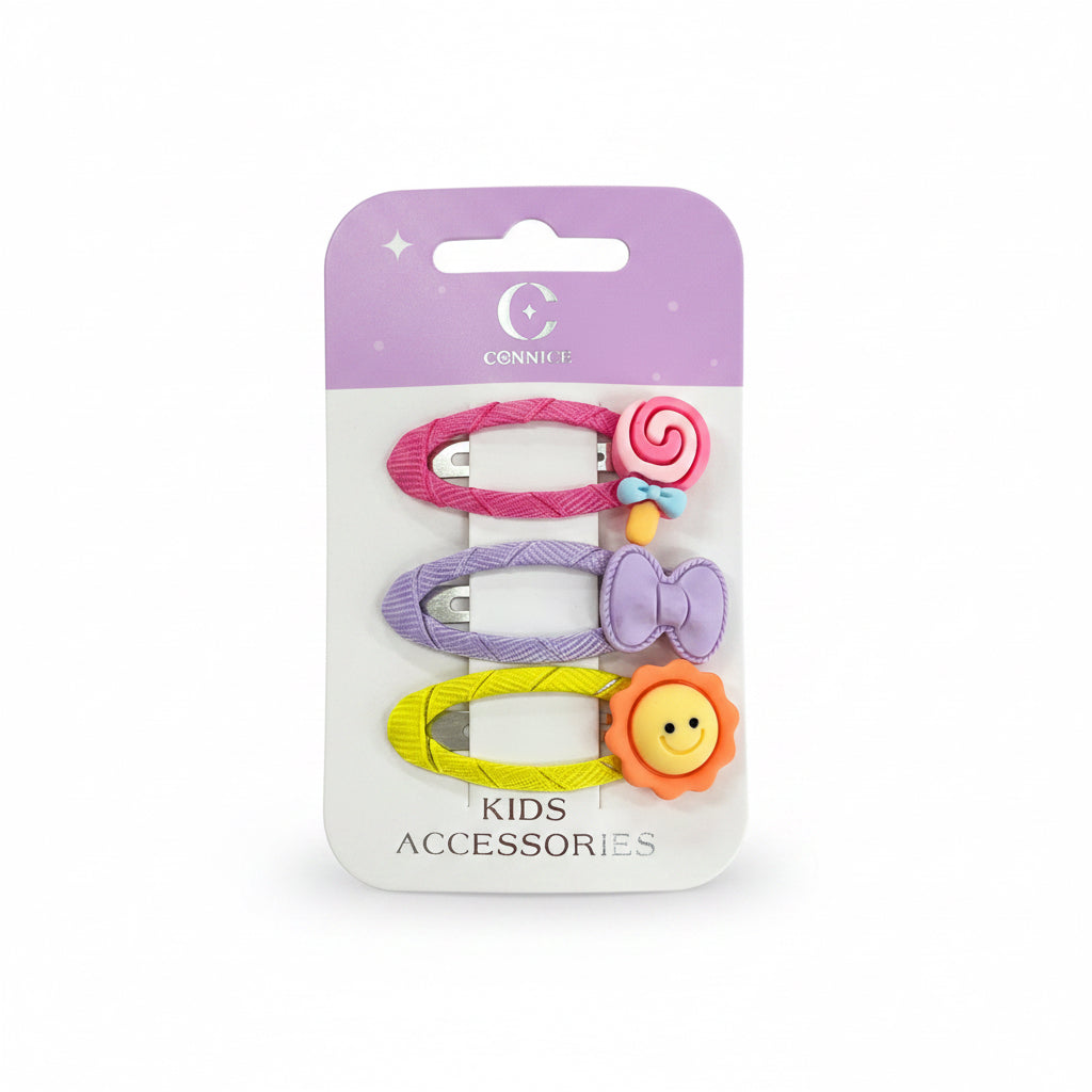C/NICE HC11376 CARTOON SNAP CLIPS 3PC