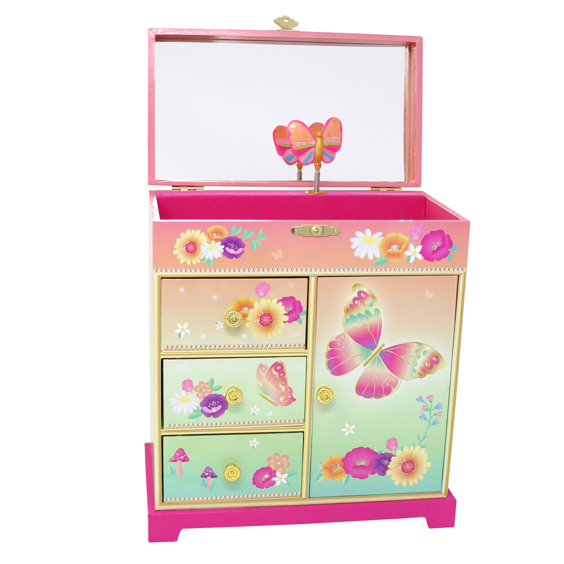 P/POP RAINBOW BUTTERFLY LRG MUSIC BOX