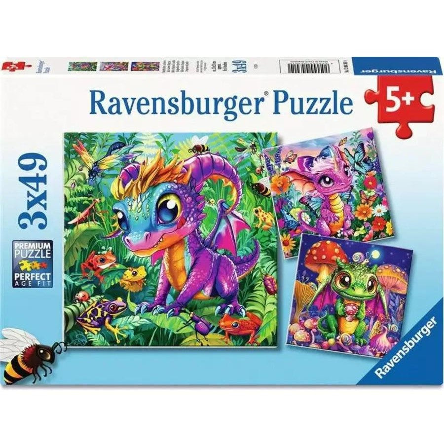 PUZZLE 3X49PC BABY GARDEN DRAGONS