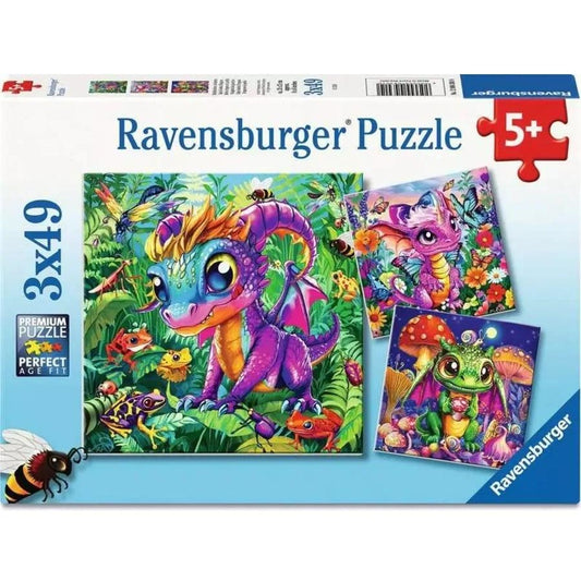 PUZZLE 3X49PC BABY GARDEN DRAGONS