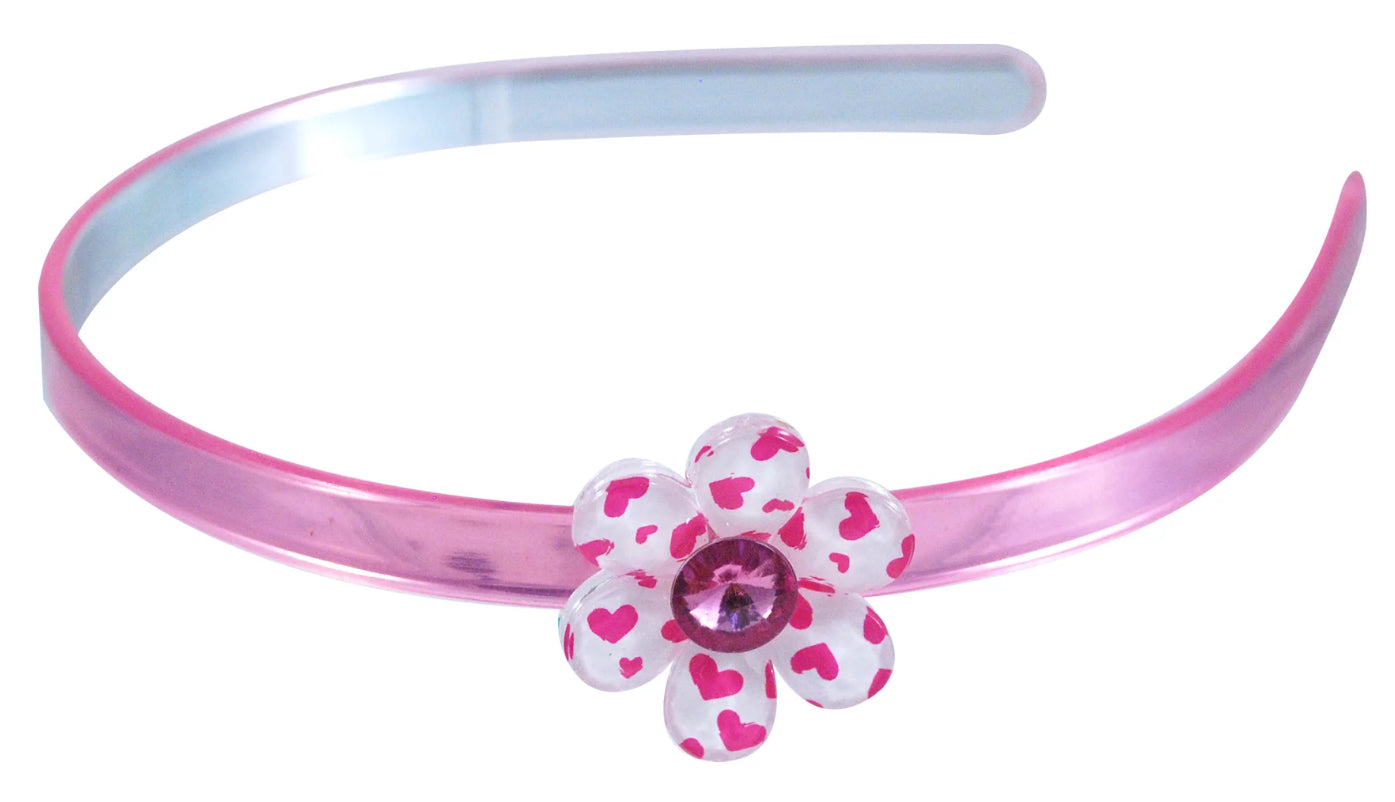 P/POP HB-094 HEART PRINT FLOWER HEADBAND