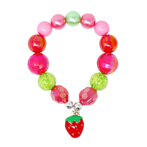 P/POP BCM109PINK STRAWBERRY CHARM BRACE