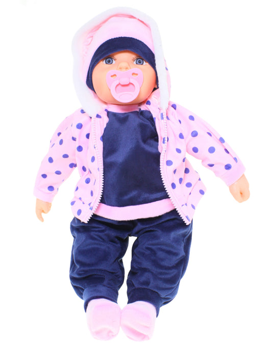 Baby Doll Eliza Pink Polka Dot W Dummy