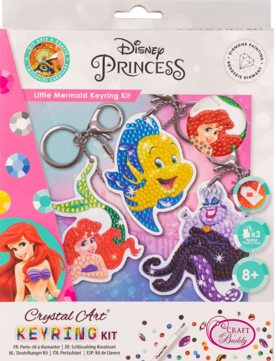 Crystal Art Keyring Kit Little Mermaid