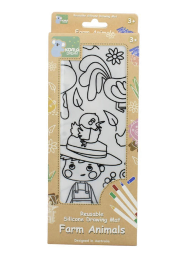 SILICONE REUSABLE DRAWING MAT FARM