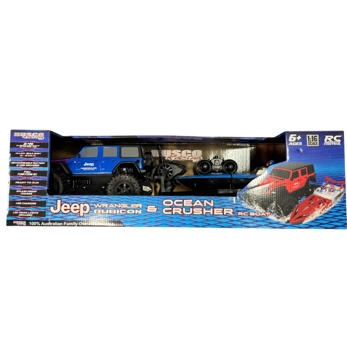 R/C RUSCO JEEP WRANGLER & BOAT SET