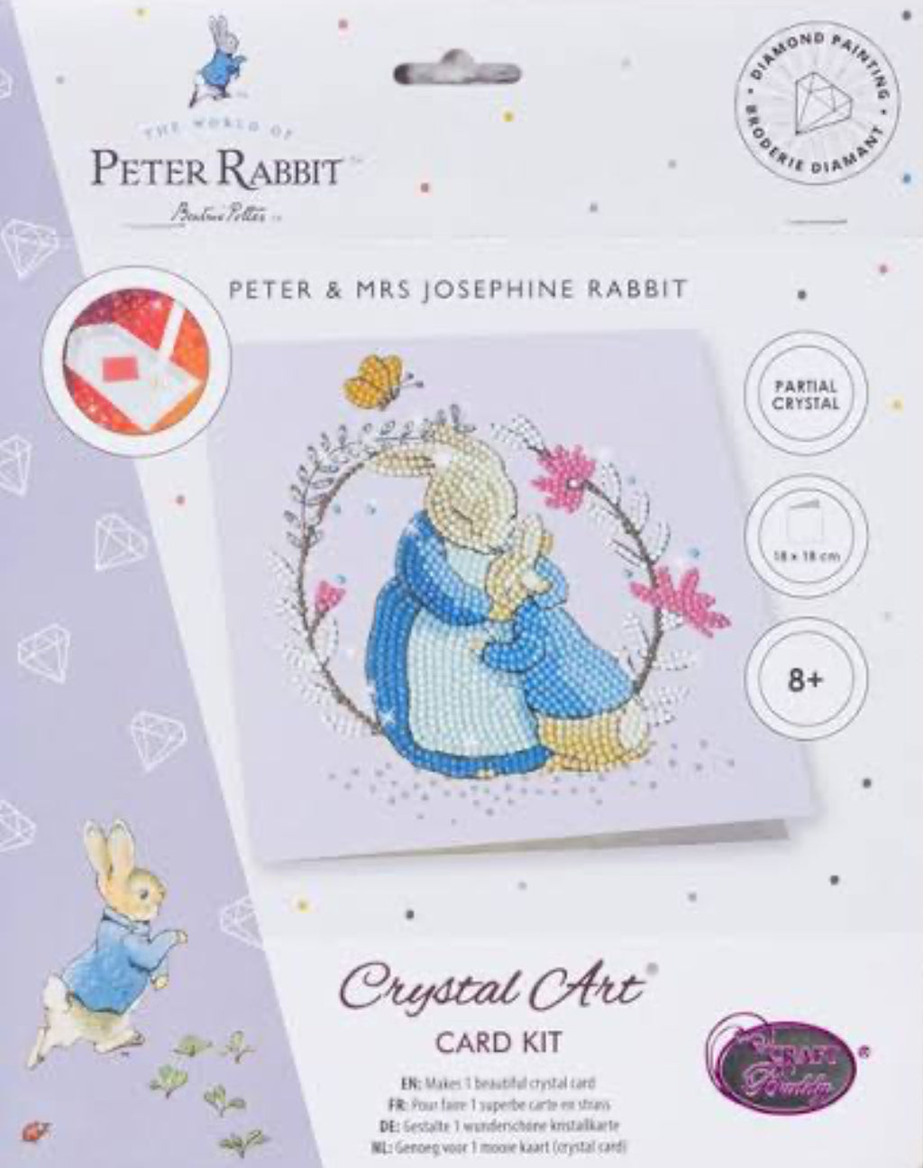 Crystal Art 18X18 Peter Rabbit & Mum