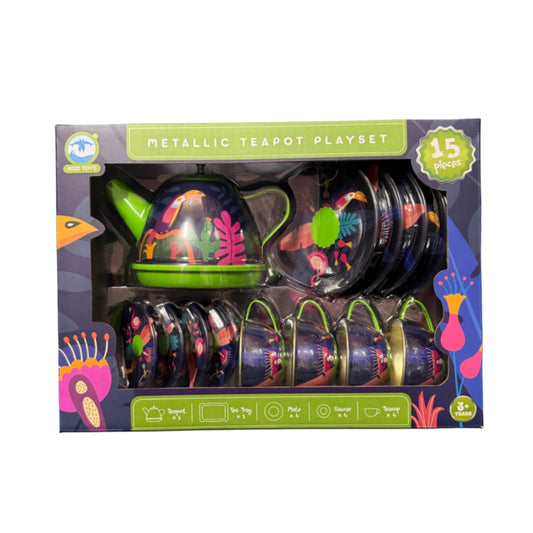 TIN TEA SET TOUCANS
