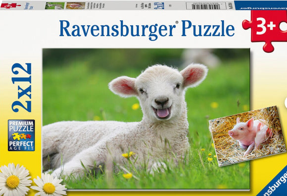 PUZZLE 2X12PC FARM ANIMALS