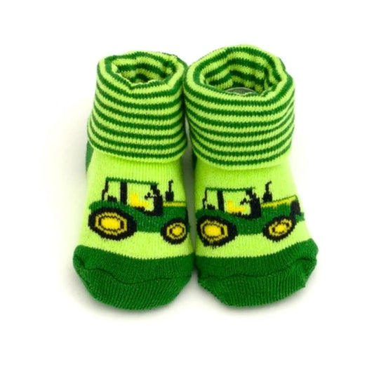 JD NEWBORN BOOTIES TRACTOR 0-6M