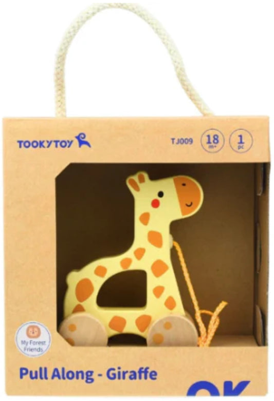 WOODEN PULL ALONG GIRAFFE