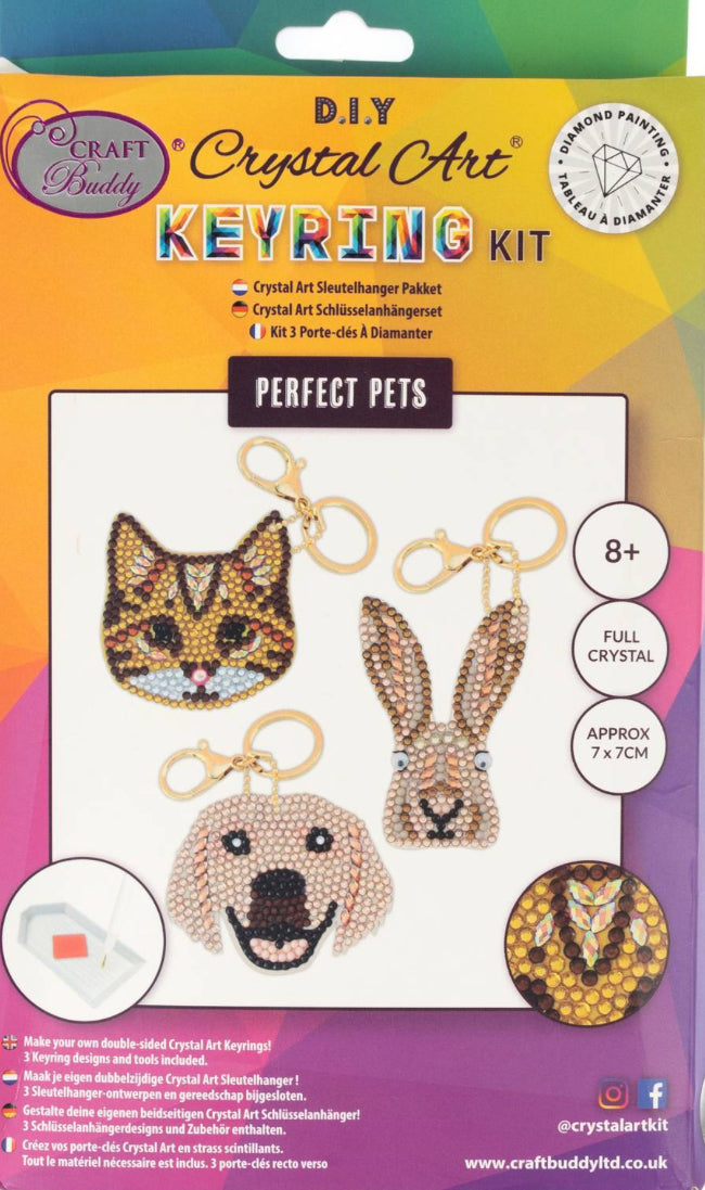 Crystal Art Keychain Kit Perfect Pets