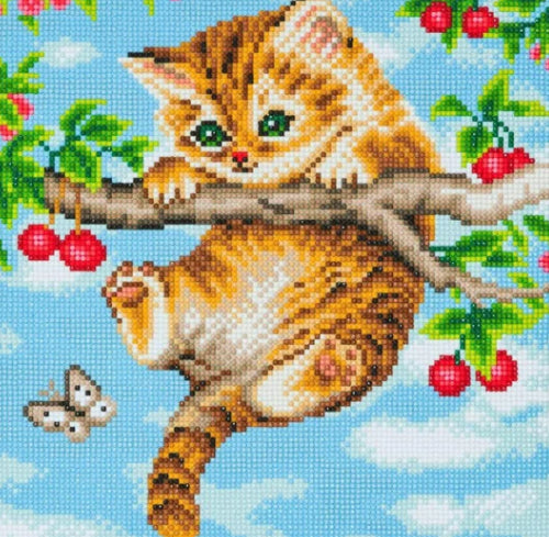 Crystal Art 30X30 Cherry Kitten