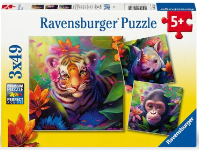 PUZZLE 3X49PC JUNGLE BABIES