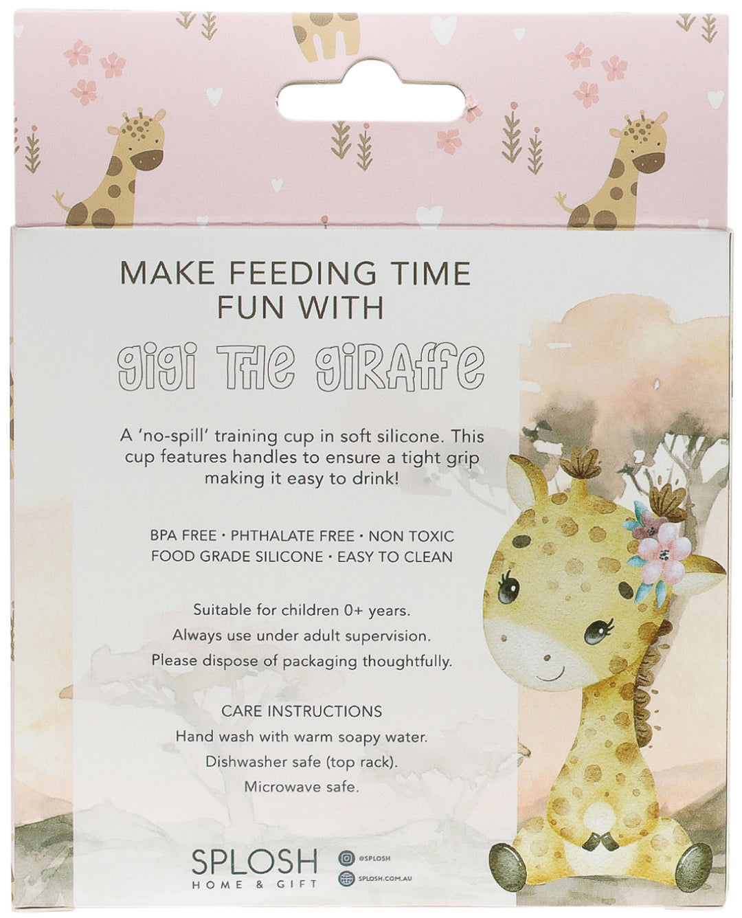 SPLOSH BABY GIRAFFE SILICONE SIPPY CUP