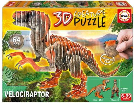 PUZZLE 3D 64 PC VELOCIRAPTOR