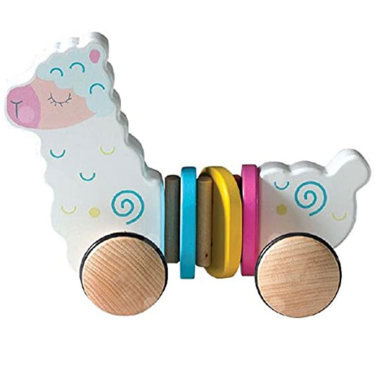 WOODEN PULL ALONG ANIMAL ALPACCA