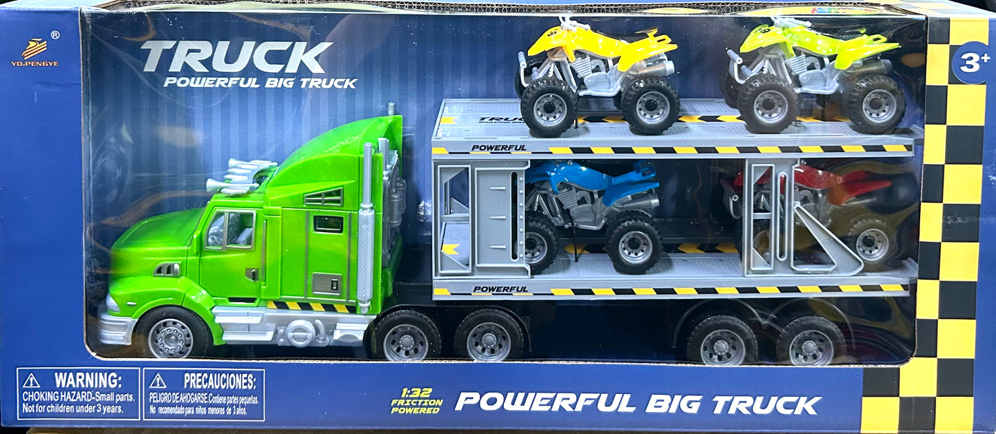 TRUCK WITH SNUB TRAILER & QUAD BIKES