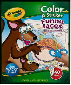 CRAYOLA COLOR & STICKER BOOK FUNNY FACES