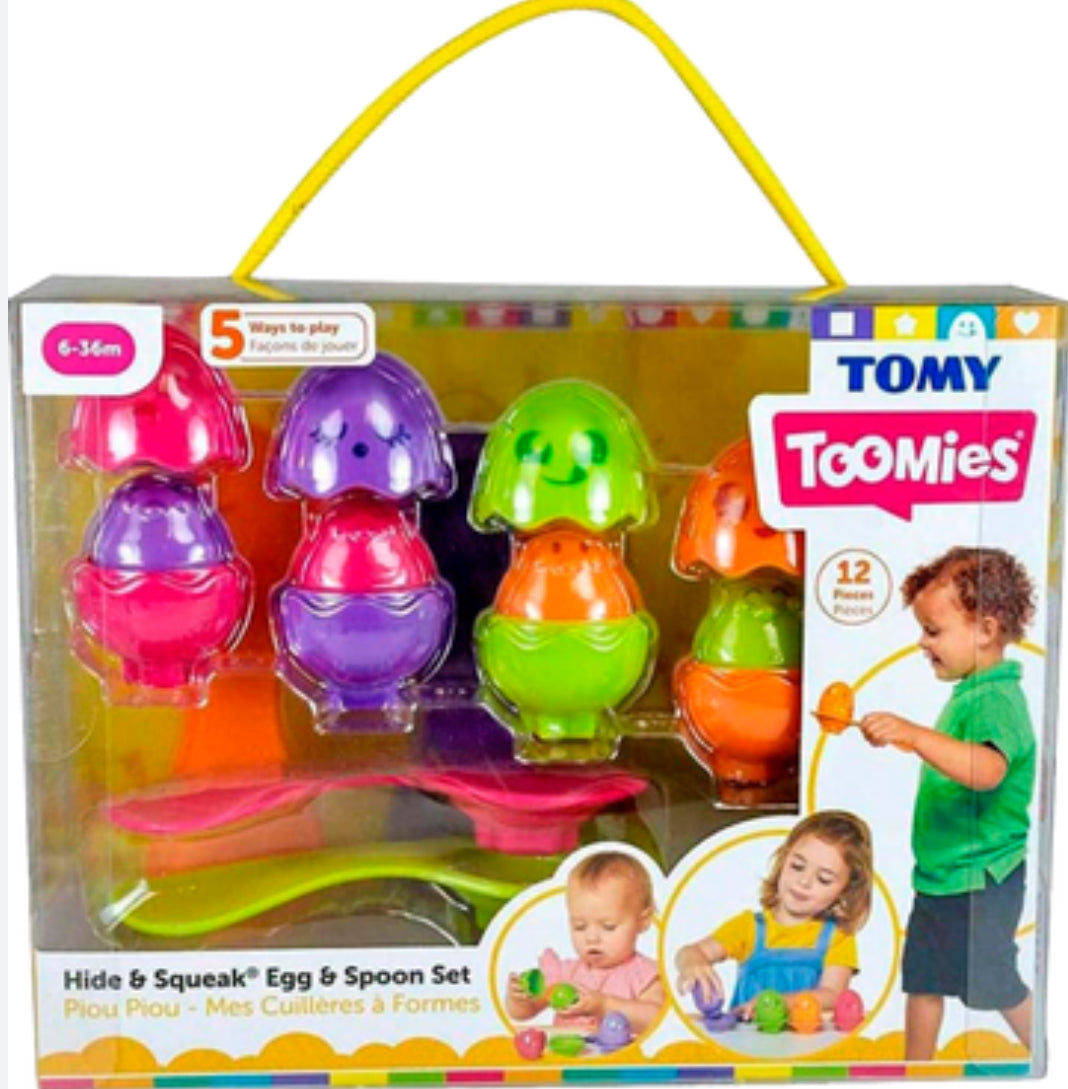 Tomy Hide & Squeak Egg And Spoon Set