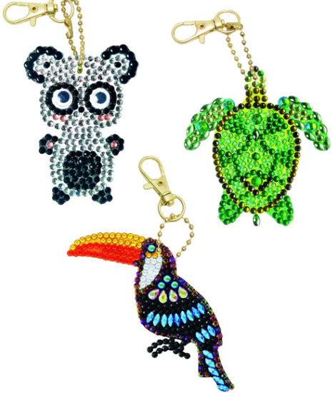 CRYSTAL ART KEYCHAIN KIT EXOTIC ANIMALS