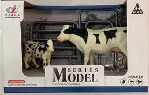 FARM ANIMALS COW WITH CALF & ACCESSORIES