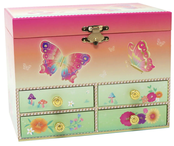 P/POP RAINBOW BUTTERFLY JEWELLERY BOX