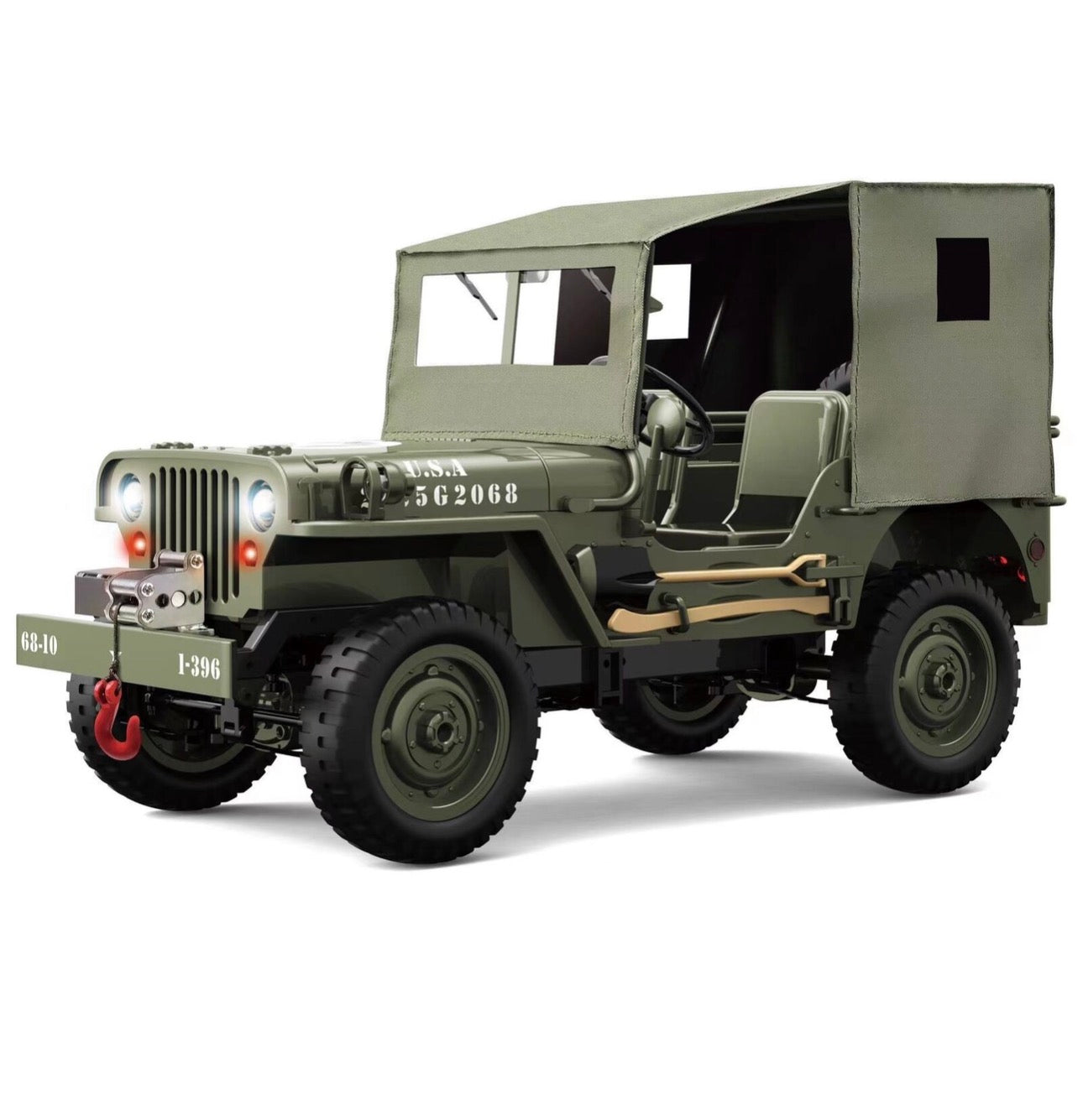 R/C 1:10 WILLY JEEP 4WD MILITARY W WINCH