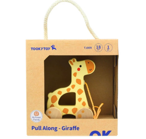 WOODEN FOREST FRIENDS PULL ALONG GIRAFFE